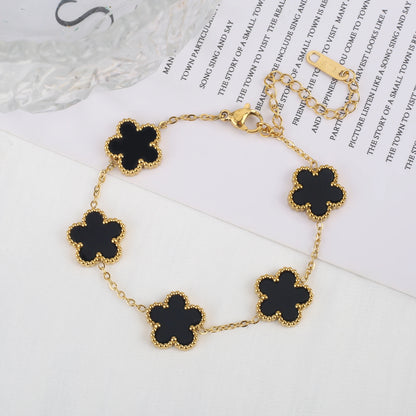 Classic Luxury Stainless Steel Ladies Clover Bracelet