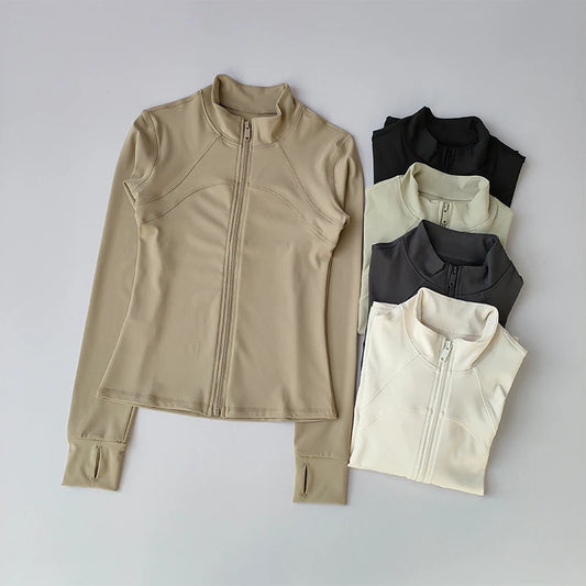 Womans Yoga Long Sleeve Work Out Jacket Zip Up