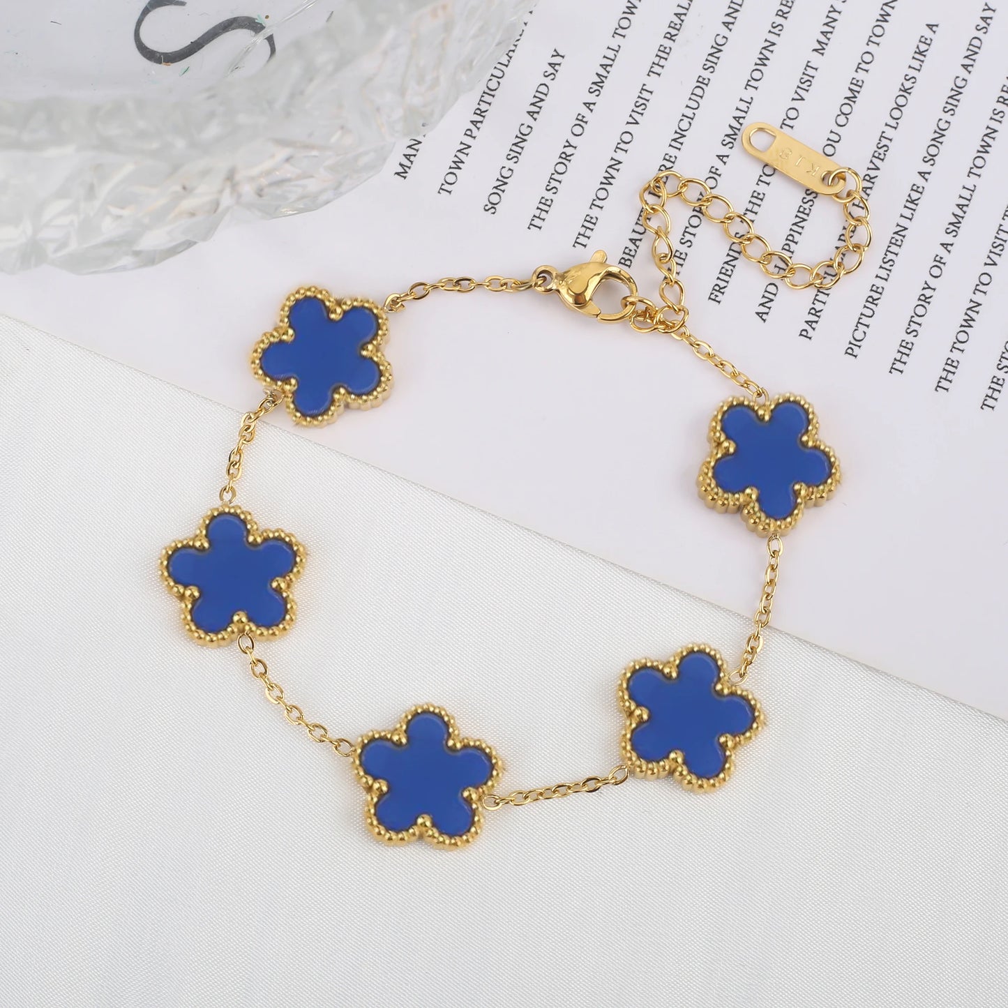Classic Luxury Stainless Steel Ladies Clover Bracelet
