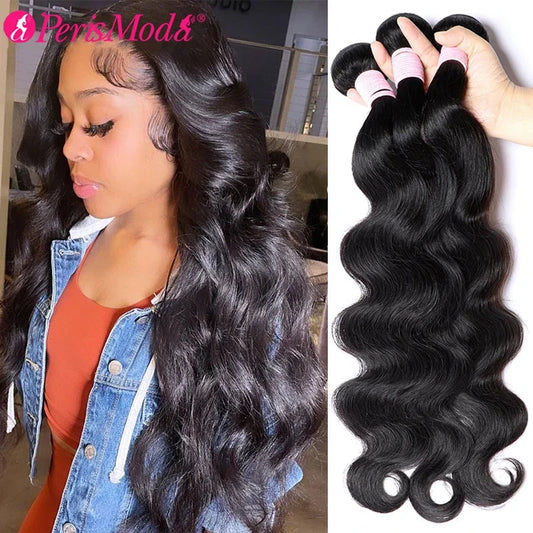 PerisModa Body Wave Bundles Human Hair Brazilian Virgin Hair Raw Hair Extensions