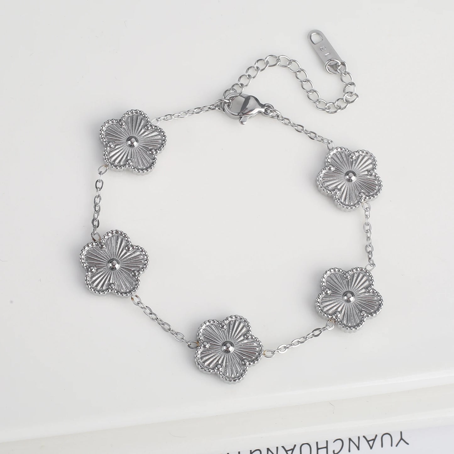 Classic Luxury Stainless Steel Ladies Clover Bracelet