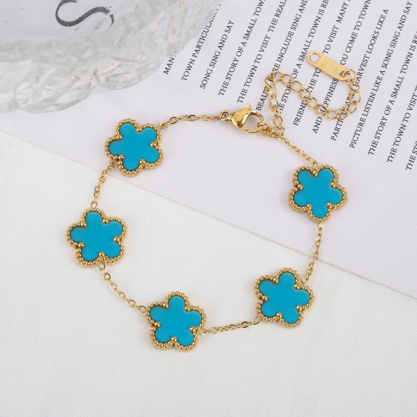 Classic Luxury Stainless Steel Ladies Clover Bracelet