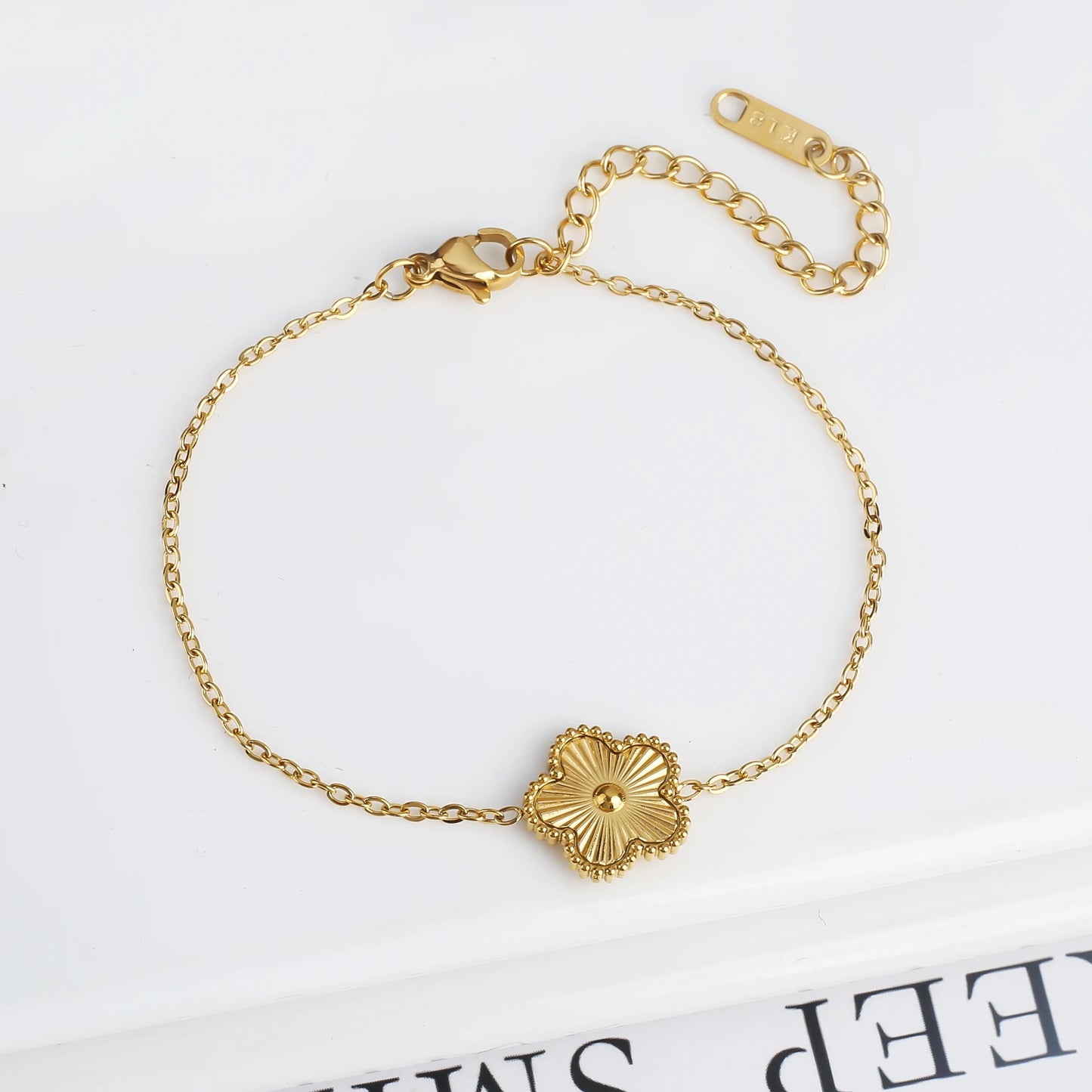 Classic Luxury Stainless Steel Ladies Clover Bracelet