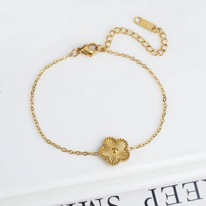 Classic Luxury Stainless Steel Ladies Clover Bracelet