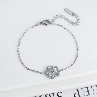 Classic Luxury Stainless Steel Ladies Clover Bracelet