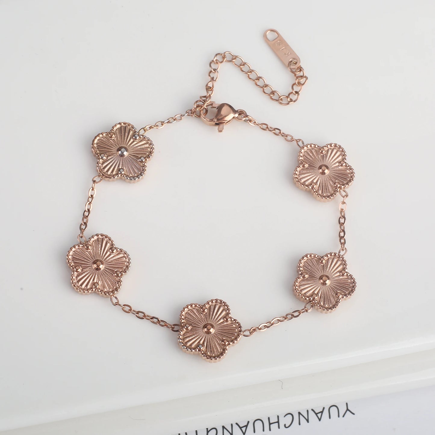 Classic Luxury Stainless Steel Ladies Clover Bracelet