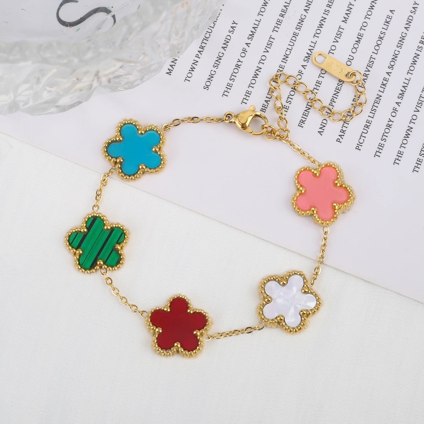 Classic Luxury Stainless Steel Ladies Clover Bracelet