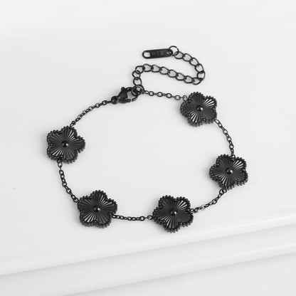 Classic Luxury Stainless Steel Ladies Clover Bracelet